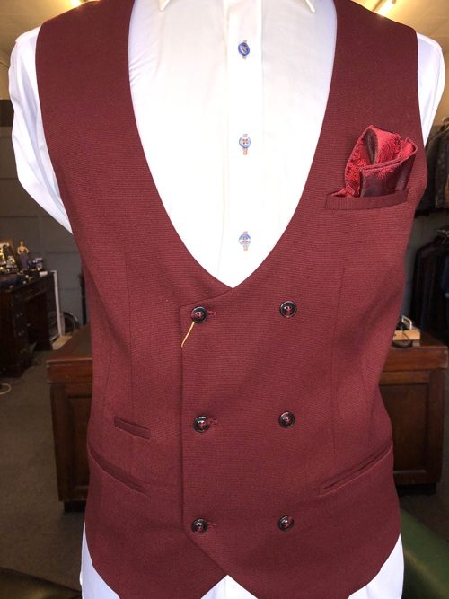 MARC DARCY WINE KELLY SB OR DB WAISTCOAT