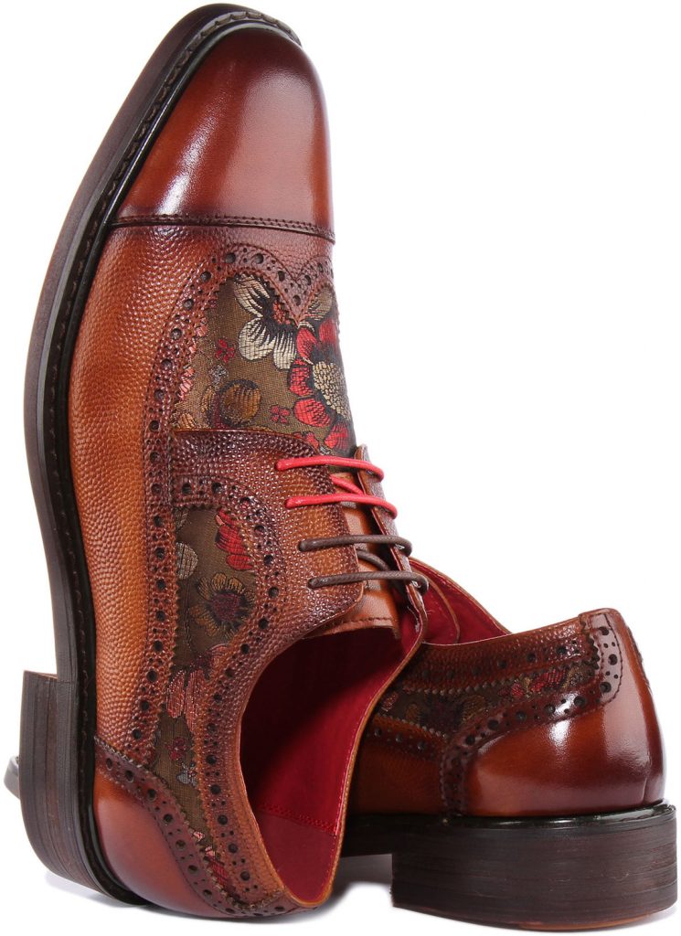 Justin Reess Zander - Tan Floral Brogues