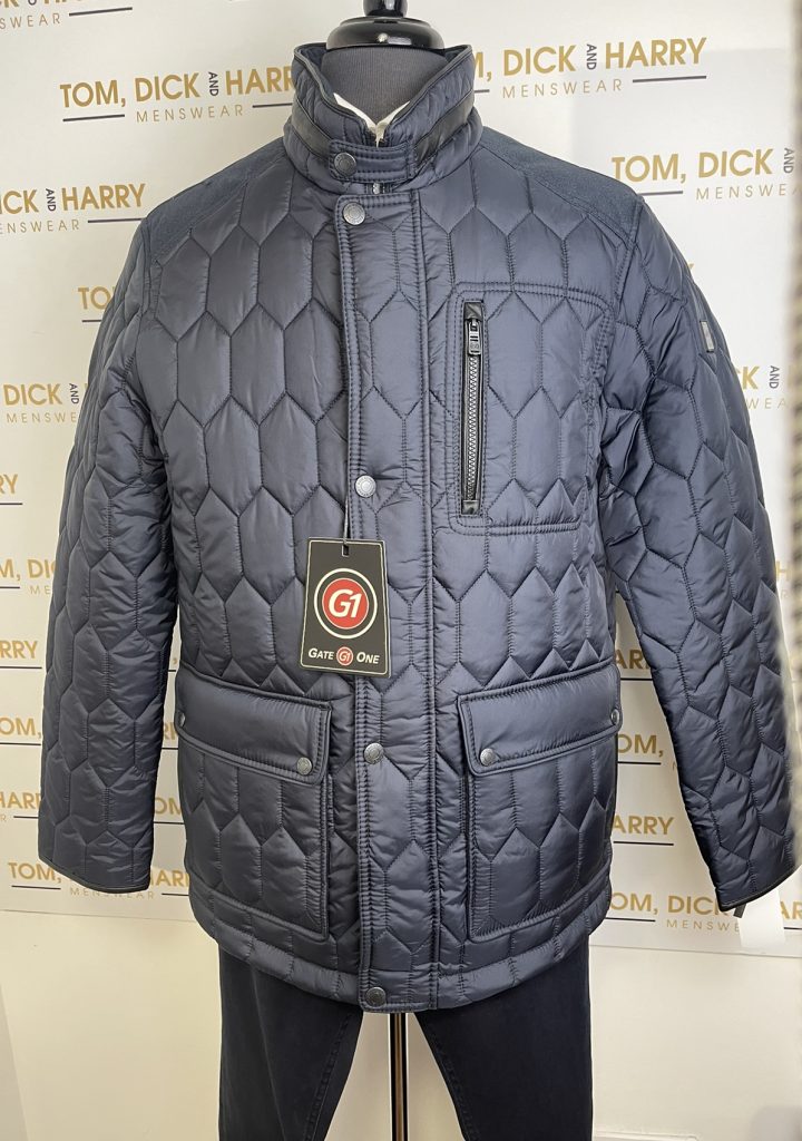 Gate One Navy Quilted Jacket