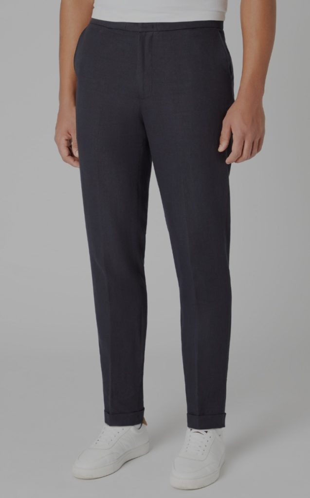 Remus Uomo Slim Fit Linen-Blend Trousers