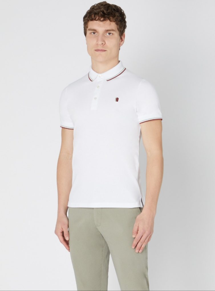 REMUS UOMO SHORT SLEEVE TAPPERED POLO TOP WHITE