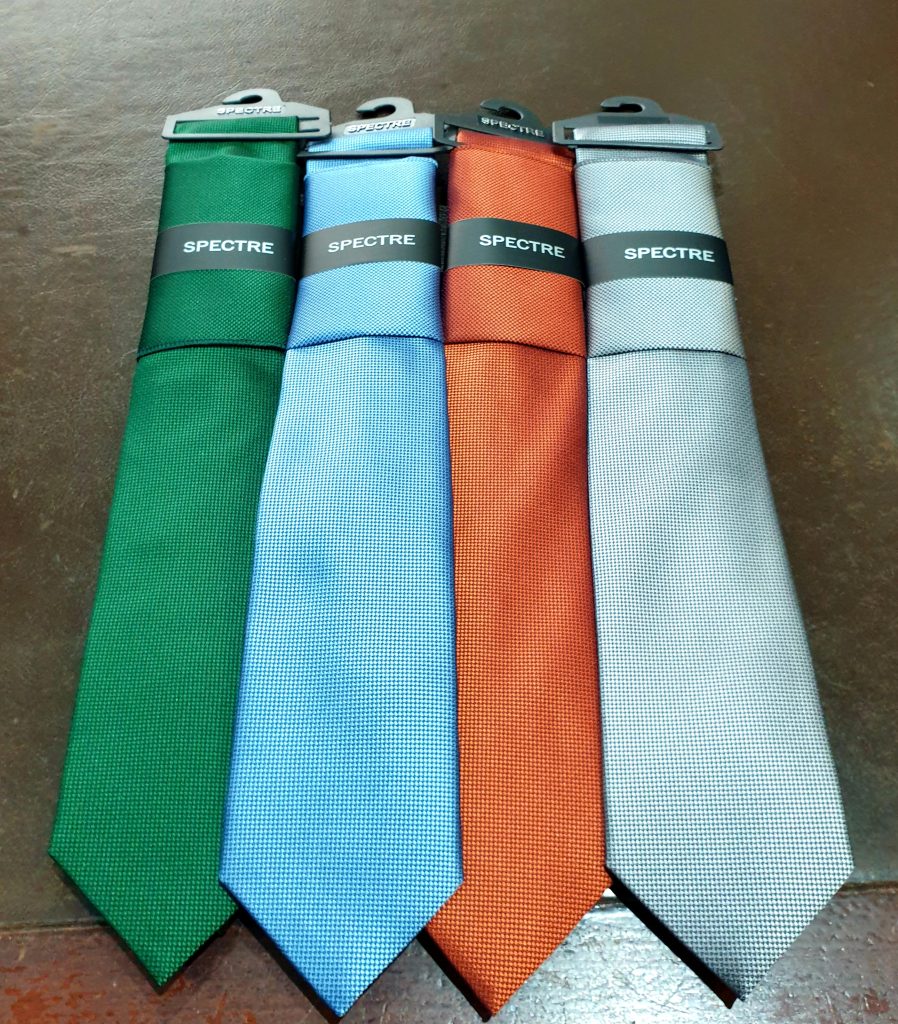 Spectre Plain Tie and Pocket Square