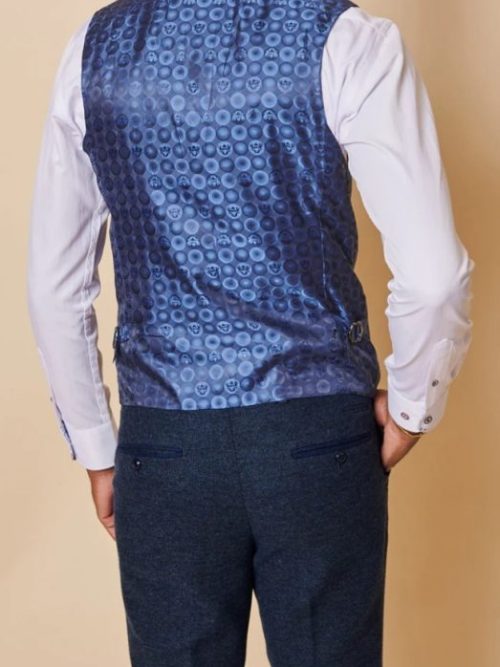Marc Darcy Marlow Tweed Navy Waistcoat