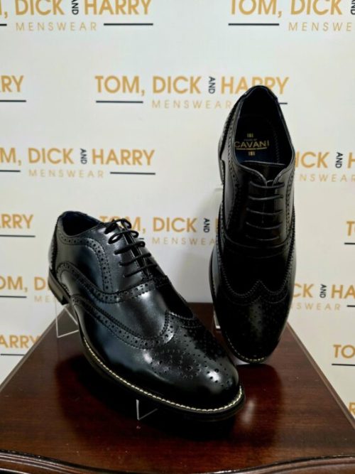 HOUSE OF CAVANI CLARK BLACK BROGUE SHOE