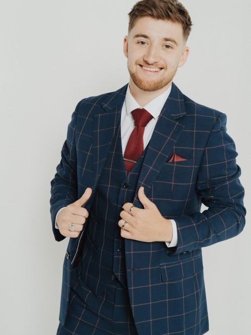 CHARLES GREY ROBSON NAVY CHECK