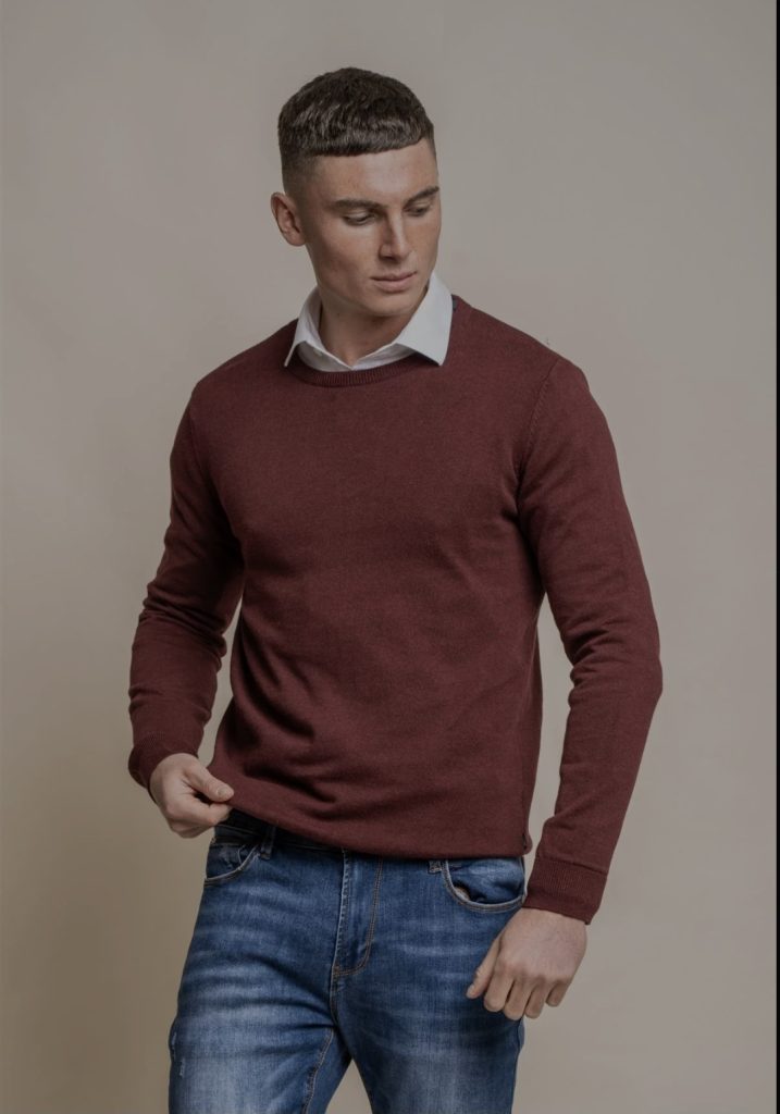 HOUSE OF CAVANI CREWNECK KNIT JUMPER-WINE