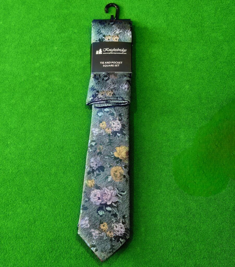 Knightsbridge Floral Green/Orange Tie Set