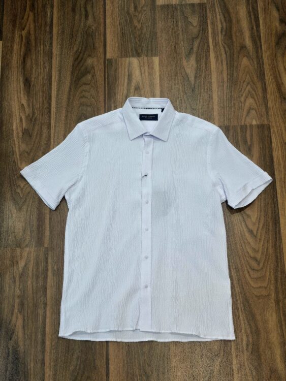 Guide London Textured White Short Sleeve Shirt - Image 2
