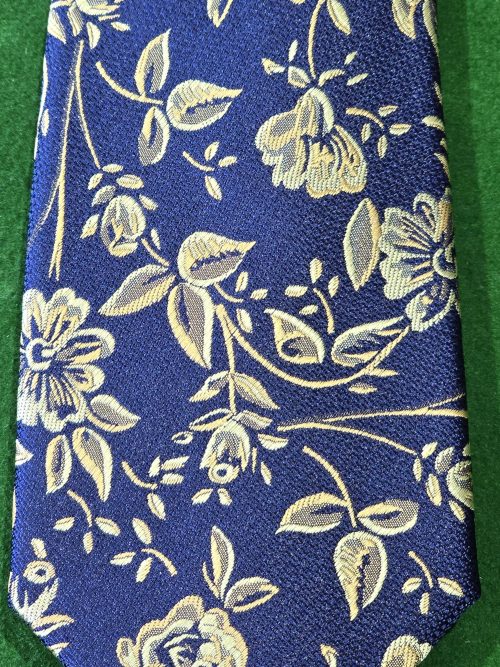 Knightsbridge Navy&Gold Floral Tie & Pocket Square Set