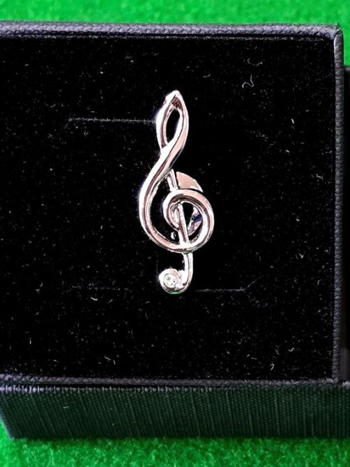 Treble Clef tie tac + Crystal