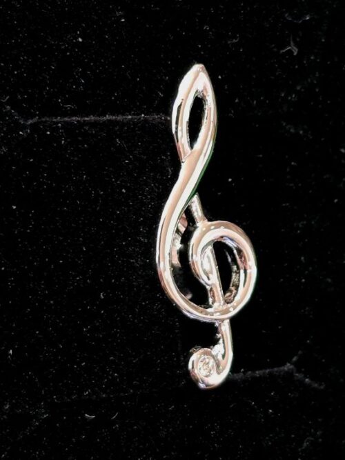 Treble Clef tie tac + Crystal