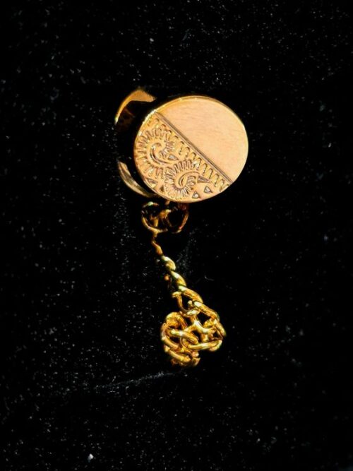 Gold Oval Engraved Tie Tac