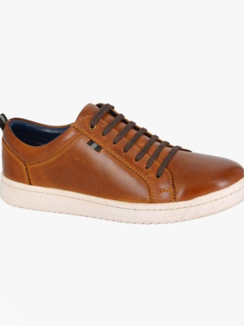 Roamers Tan Leather Sneakers