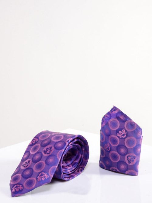 Marc Darcy Bubbles Tie Set in purple