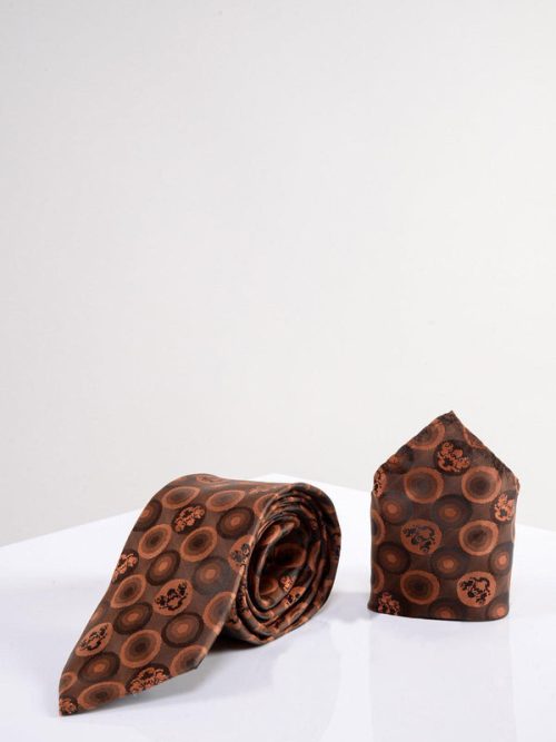 Marc Darcy Bubbles Tie Set in rust
