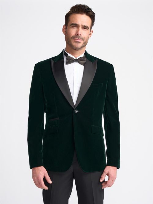 House of Cavani Rosa Velvet Tuxedo Blazer navy