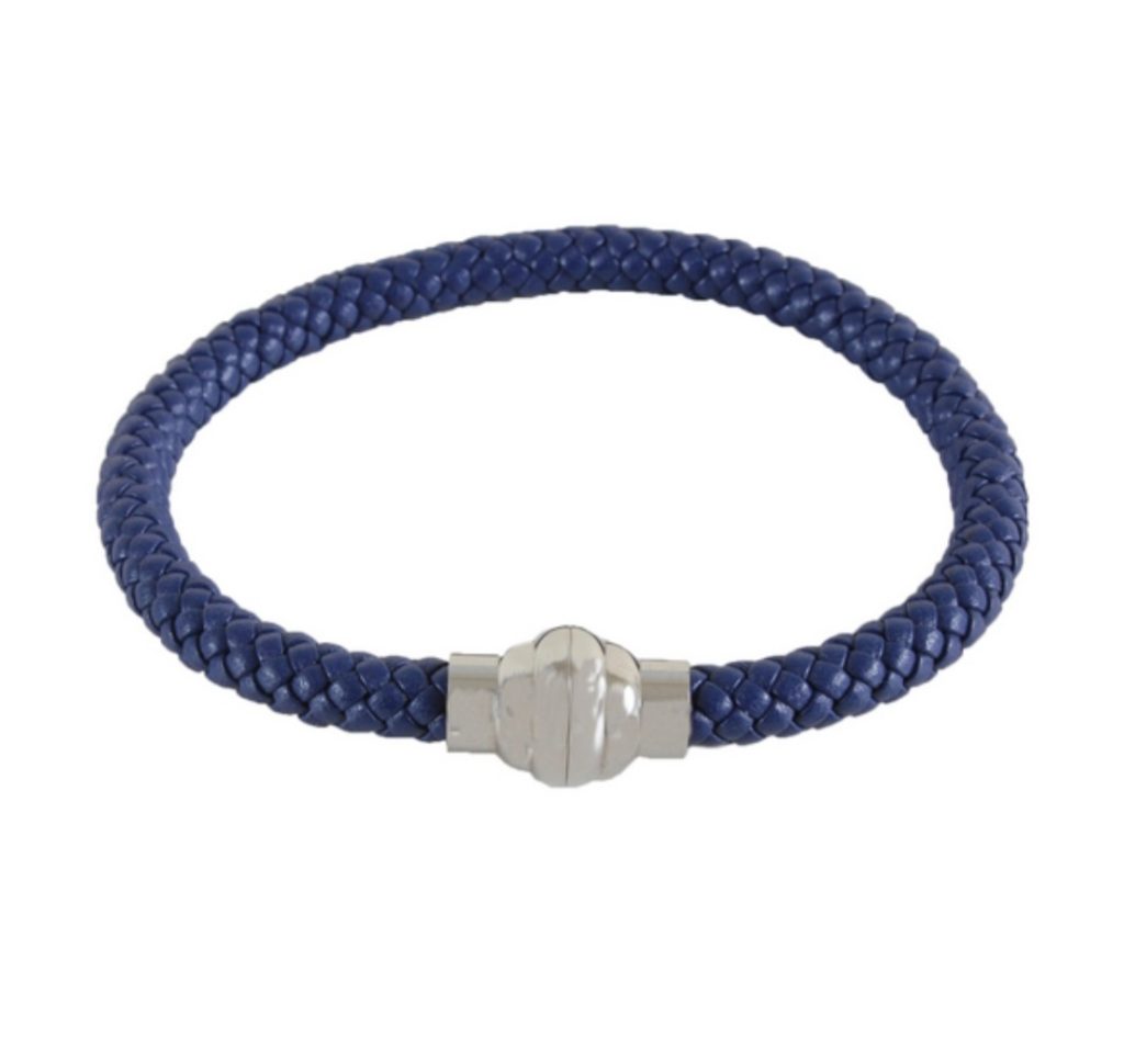 Dalaco Blue Leather Bracelet Magnetic Clasp