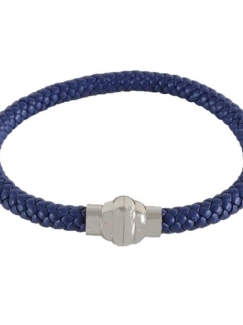 Dalaco Blue Leather Bracelet Magnetic Clasp