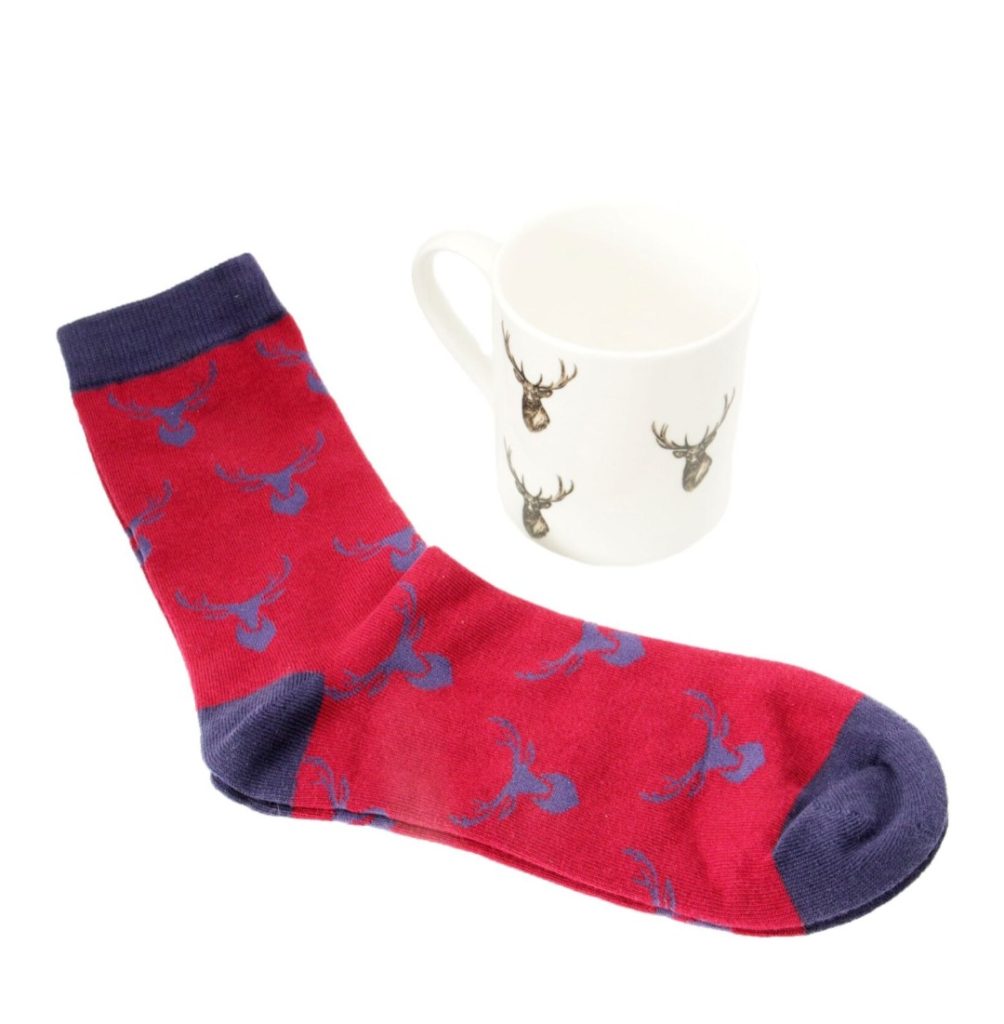 Stag Fine Bone China Mug & Sock Set