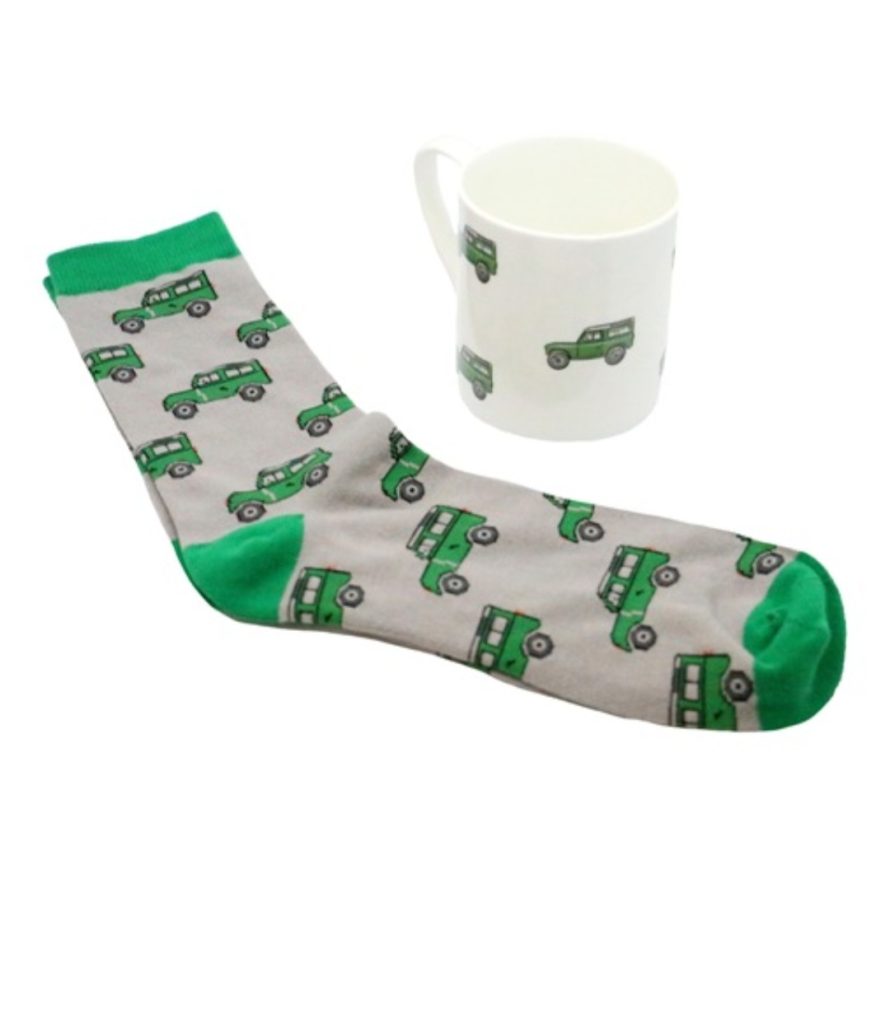 Land Vehicle Fine Bone China Mug & Sock Set