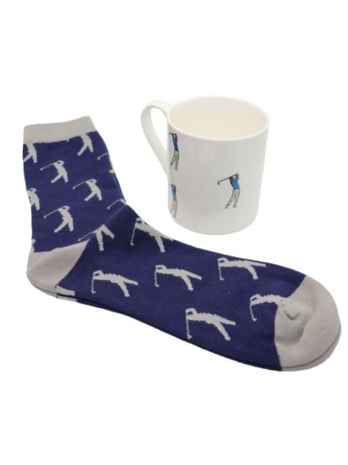 Golfer Fine Bone China Mug & Sock Set