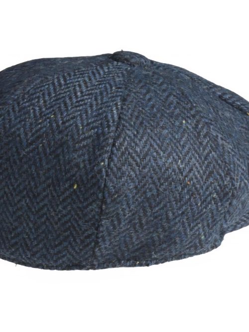 Peaky Blinders Navy Herringbone Melton Wool Cap