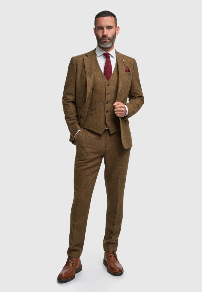 House Of Cavani Thomas Tan Tweed Suit or Separates