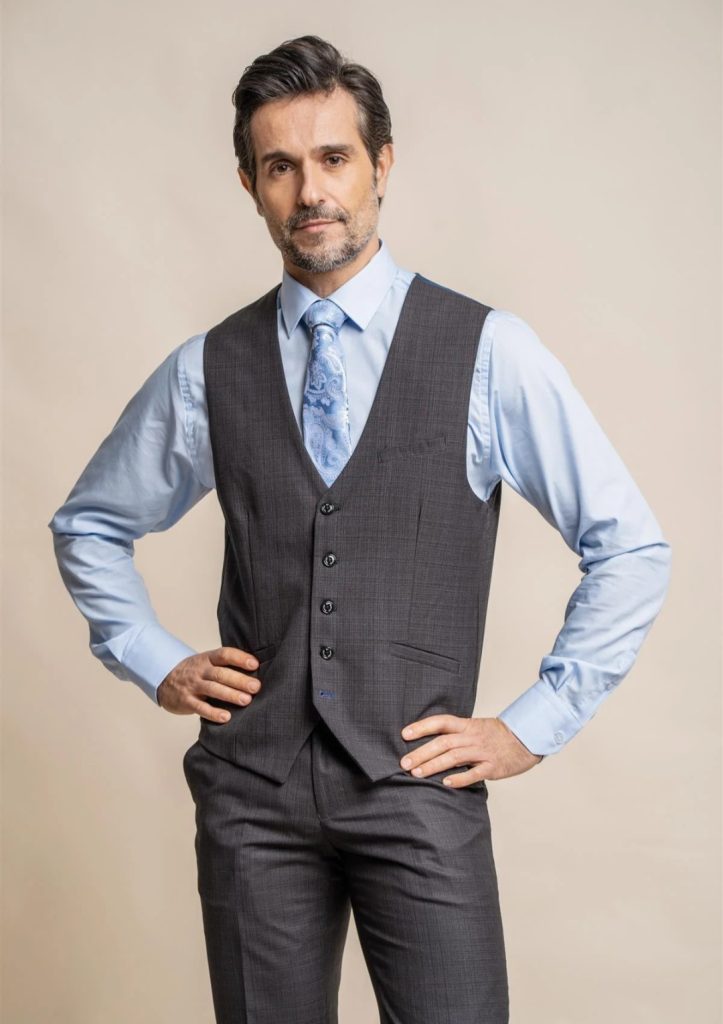 House Of Cavani Seeba Graphite Waistcoat