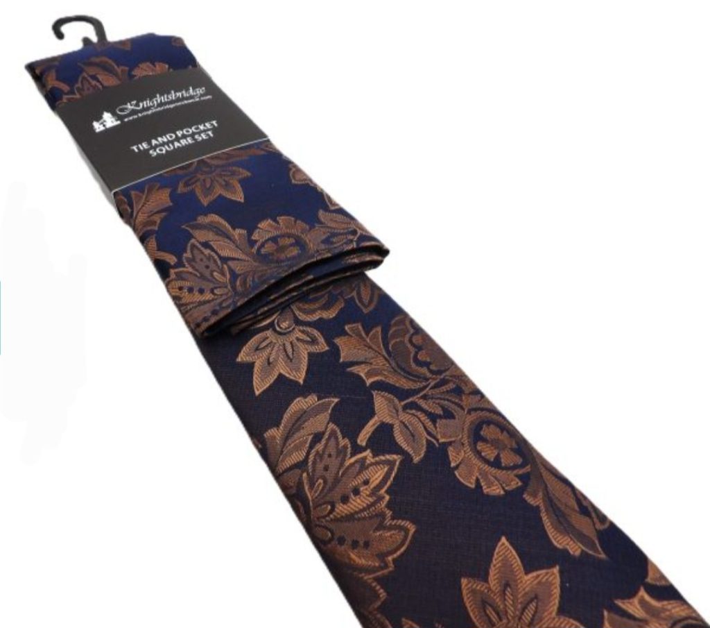 Knightsbridge Tonal Brown Floral Tie & Pocket Square Set