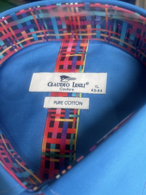 Claudio Lugli Aqua Check Insert LS Shirt - Image 3