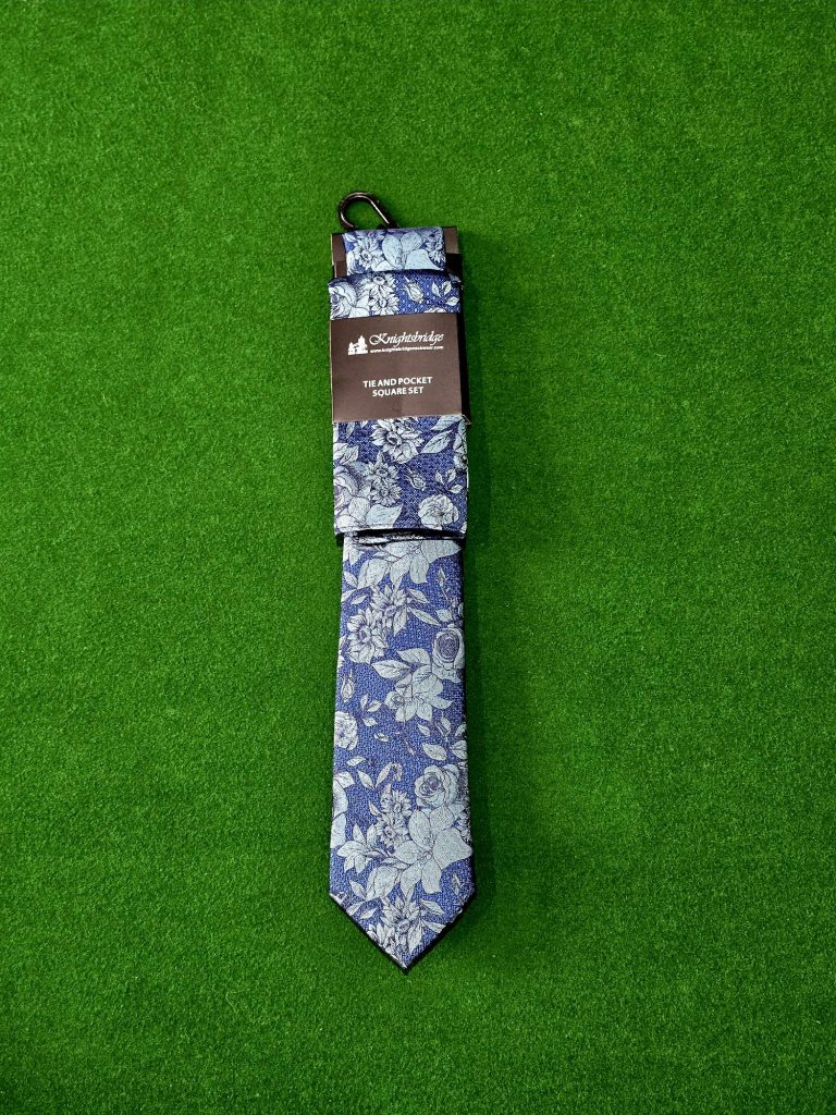 Knightsbridge Blue Floral Tie & Pocket Square Set